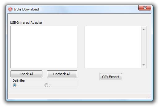 IrDA Download Utility opening dialog box.