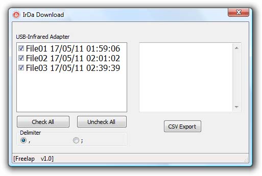 IrDA Download Utility after timing data has been captured.