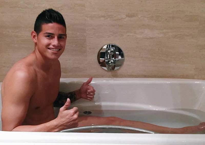 Professional Soccer Athlete in Ice Bath