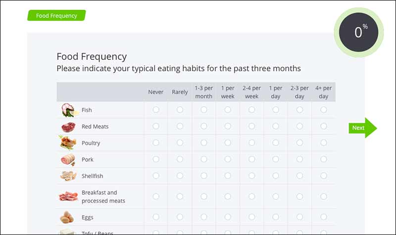 Inside Tracker Food Frequency Profile