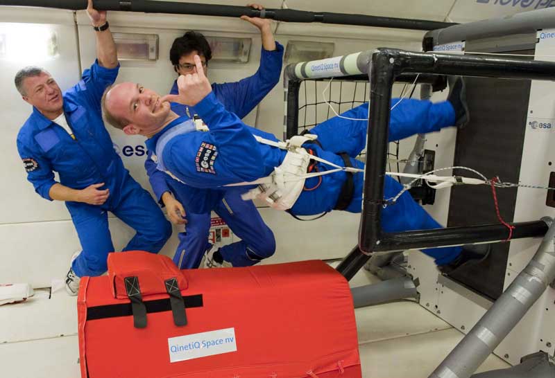 Astronaut Alexander Gerst Running a Treadmill in Space
