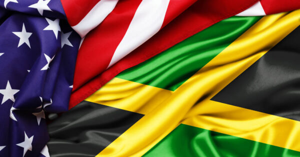 United States and Jamaican Flags