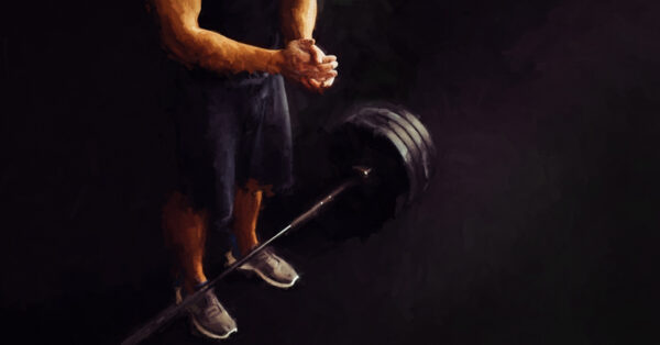 Athlete Prepares to Lift Barbell